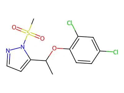5-[1-(2,4-dichlorophenoxy)ethyl]-1-(methylsulfonyl)-1H-pyrazole structure
