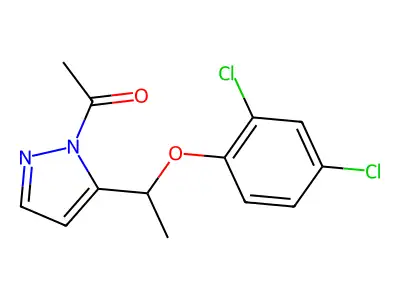 1-{5-[1-(2,4-dichlorophenoxy)ethyl]-1H-pyrazol-1-yl}-1-ethanone structure