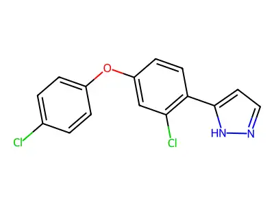 3-[2-chloro-4-(4-chlorophenoxy)phenyl]-1H-pyrazole structure