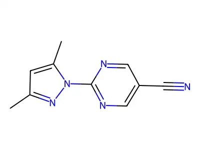2-(3,5-dimethyl-1H-pyrazol-1-yl)-5-pyrimidinecarbonitrile structure