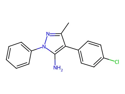 4-(4-chlorophenyl)-3-methyl-1-phenyl-1H-pyrazol-5-amine structure