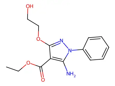 ethyl 5-amino-3-(2-hydroxyethoxy)-1-phenyl-1H-pyrazole-4-carboxylate structure