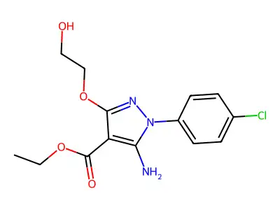 ethyl 5-amino-1-(4-chlorophenyl)-3-(2-hydroxyethoxy)-1H-pyrazole-4-carboxylate structure