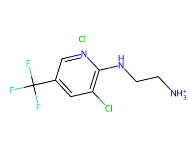 2-{[3-Chloro-5-(trifluoromethyl)-2-pyridinyl]amino}-1-ethanaminium chloride structure