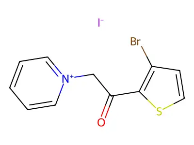 1-(2-(3-Bromo-2-thienyl)-2-oxoethyl)pyridinium iodide structure