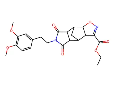 ethyl 10-(3,4-dimethoxyphenethyl)-9,11-dioxo-3-oxa-4,10-diazatetracyclo[5.5.1.0~2,6~.0~8,12~]tridec-4-ene-5-carboxylate structure
