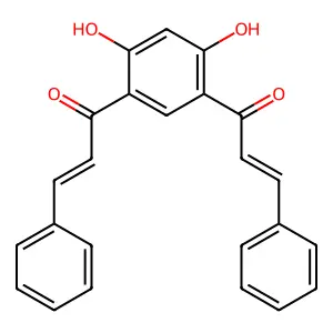 2-Propen-1-one, 1,1'-(4,6-dihydroxy-1,3-phenylene)bis[3-phenyl- structure