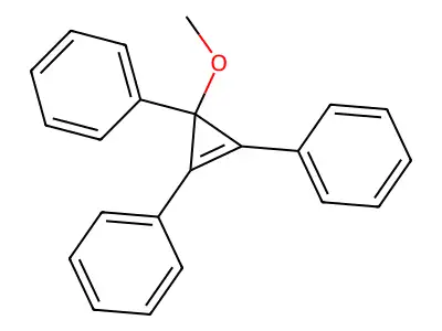 Benzene, 1,1',1''-(3-methoxy-1-cyclopropene-1,2,3-triyl)tris- structure