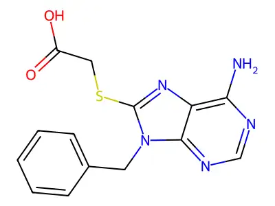 [(6-Amino-9-benzyl-9H-purin-8-yl)thio]acetic acid structure