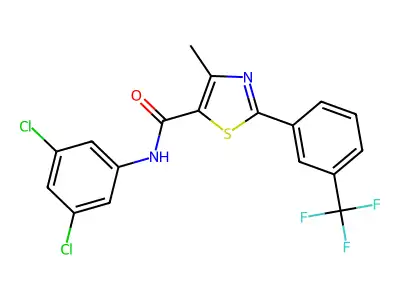 N-(3,5-dichlorophenyl)-4-methyl-2-[3-(trifluoromethyl)phenyl]-1,3-thiazole-5-carboxamide structure