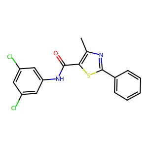 N-(3,5-dichlorophenyl)-4-methyl-2-phenyl-1,3-thiazole-5-carboxamide structure