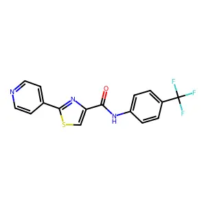 2-(4-pyridinyl)-N-[4-(trifluoromethyl)phenyl]-1,3-thiazole-4-carboxamide structure