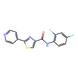 N-(2,4-difluorophenyl)-2-(4-pyridinyl)-1,3-thiazole-4-carboxamide structure