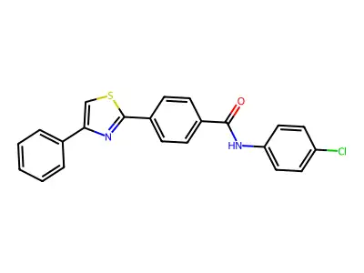N-(4-chlorophenyl)-4-(4-phenyl-1,3-thiazol-2-yl)benzamide structure