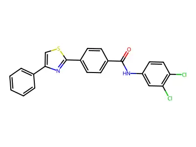 N-(3,4-dichlorophenyl)-4-(4-phenyl-1,3-thiazol-2-yl)benzamide structure