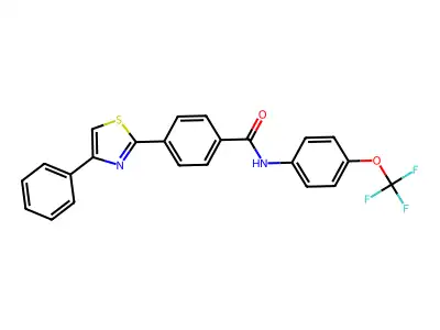 4-(4-phenyl-1,3-thiazol-2-yl)-N-[4-(trifluoromethoxy)phenyl]benzamide structure