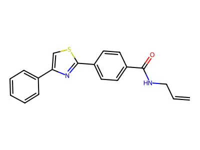 4-(4-phenyl-2-thiazolyl)-N-prop-2-enylbenzamide structure