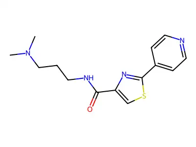 N-[3-(dimethylamino)propyl]-2-(4-pyridinyl)-1,3-thiazole-4-carboxamide structure