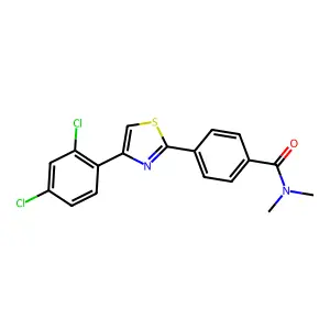 4-[4-(2,4-dichlorophenyl)-1,3-thiazol-2-yl]-N,N-dimethylbenzamide structure