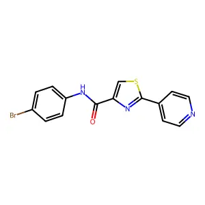 N-(4-bromophenyl)-2-(4-pyridinyl)-1,3-thiazole-4-carboxamide structure