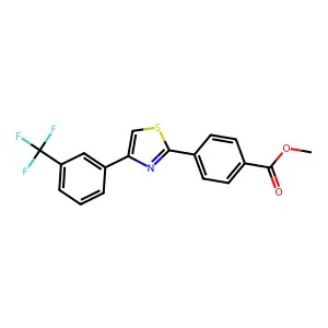 Methyl 4-{4-[3-(trifluoromethyl)phenyl]-1,3-thiazol-2-yl}benzenecarboxylate structure