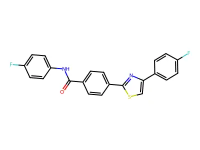 N-(4-fluorophenyl)-4-[4-(4-fluorophenyl)-1,3-thiazol-2-yl]benzamide structure
