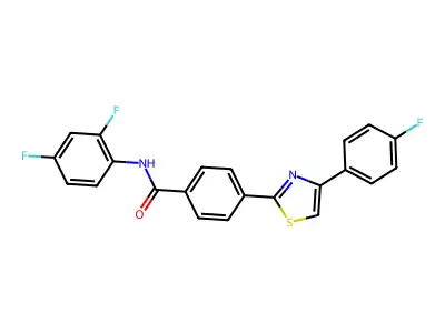 N-(2,4-difluorophenyl)-4-[4-(4-fluorophenyl)-1,3-thiazol-2-yl]benzamide structure