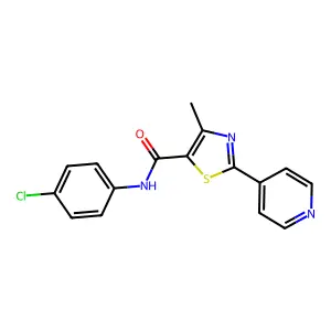 N-(4-chlorophenyl)-4-methyl-2-(4-pyridinyl)-1,3-thiazole-5-carboxamide structure