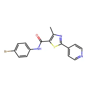 N-(4-bromophenyl)-4-methyl-2-(4-pyridinyl)-1,3-thiazole-5-carboxamide structure