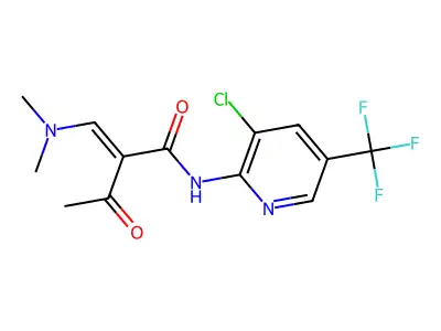2-acetyl-N-[3-chloro-5-(trifluoromethyl)-2-pyridinyl]-3-(dimethylamino)acrylamide structure