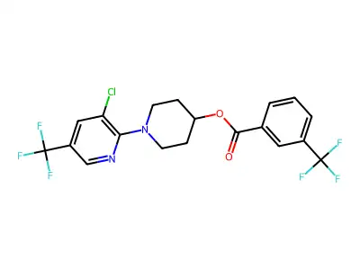 1-[3-chloro-5-(trifluoromethyl)-2-pyridinyl]-4-piperidinyl 3-(trifluoromethyl)benzenecarboxylate structure