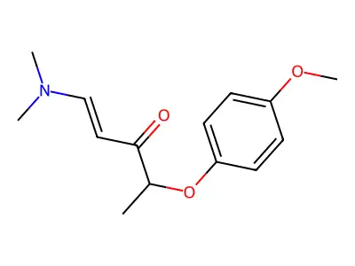 1-(Dimethylamino)-4-(4-methoxyphenoxy)pent-1-en-3-one structure