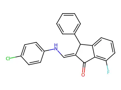 2-[(4-Chloroanilino)methylene]-7-fluoro-3-phenyl-1-indanone structure