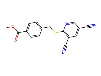 Methyl 4-{[(3,5-dicyano-2-pyridinyl)sulfanyl]methyl}benzenecarboxylate structure