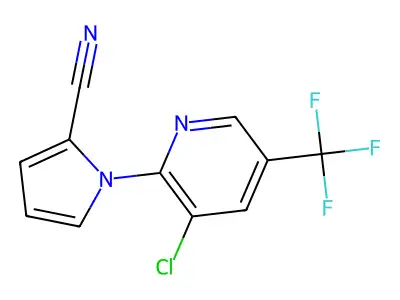 1-[3-chloro-5-(trifluoromethyl)-2-pyridinyl]-1H-pyrrole-2-carbonitrile structure