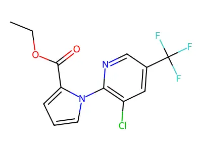 ethyl 1-[3-chloro-5-(trifluoromethyl)-2-pyridinyl]-1H-pyrrole-2-carboxylate structure