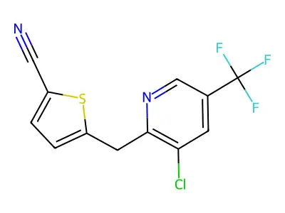5-{[3-Chloro-5-(trifluoromethyl)-2-pyridinyl]methyl}-2-thiophenecarbonitrile structure