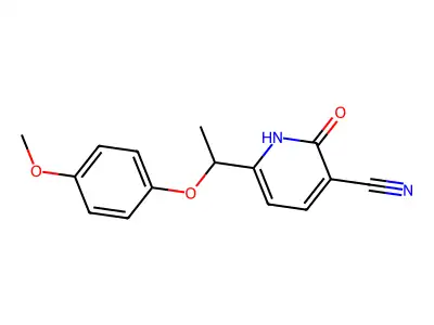 2-Hydroxy-6-[1-(4-methoxyphenoxy)ethyl]nicotinonitrile structure