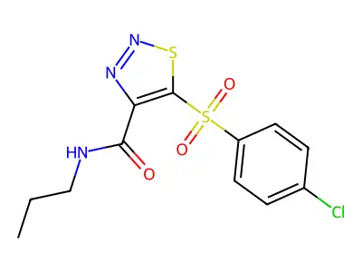 5-[(4-chlorophenyl)sulfonyl]-N-propyl-1,2,3-thiadiazole-4-carboxamide structure