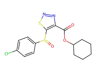 Cyclohexyl 5-[(4-chlorophenyl)sulfinyl]-1,2,3-thiadiazole-4-carboxylate structure