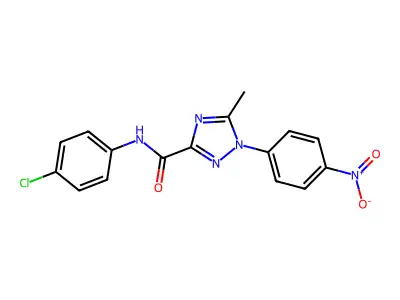 N-(4-chlorophenyl)-5-methyl-1-(4-nitrophenyl)-1H-1,2,4-triazole-3-carboxamide structure