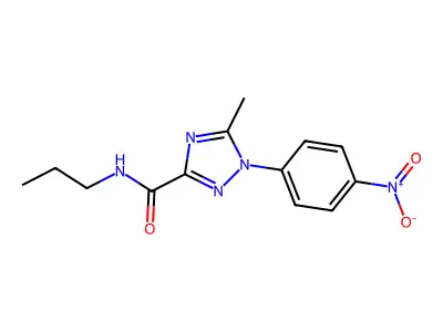 5-methyl-1-(4-nitrophenyl)-N-propyl-1H-1,2,4-triazole-3-carboxamide structure