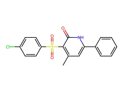 3-[(4-chlorophenyl)sulfonyl]-4-methyl-6-phenyl-2(1H)-pyridinone structure