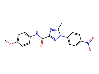N-(4-methoxyphenyl)-5-methyl-1-(4-nitrophenyl)-1H-1,2,4-triazole-3-carboxamide structure