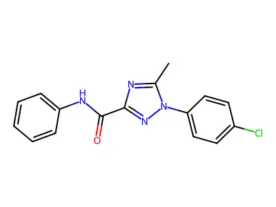 1-(4-chlorophenyl)-5-methyl-N-phenyl-1H-1,2,4-triazole-3-carboxamide structure