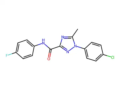 1-(4-chlorophenyl)-N-(4-fluorophenyl)-5-methyl-1H-1,2,4-triazole-3-carboxamide structure