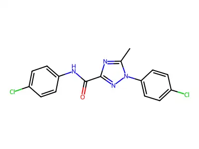 N,1-bis(4-chlorophenyl)-5-methyl-1H-1,2,4-triazole-3-carboxamide structure