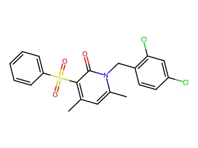1-(2,4-dichlorobenzyl)-4,6-dimethyl-3-(phenylsulfonyl)-2(1H)-pyridinone structure