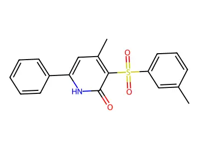 4-methyl-3-[(3-methylphenyl)sulfonyl]-6-phenyl-2(1H)-pyridinone structure