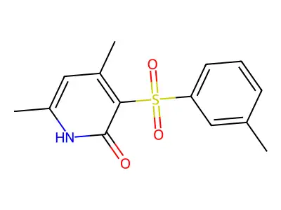 4,6-dimethyl-3-[(3-methylphenyl)sulfonyl]-2(1H)-pyridinone structure